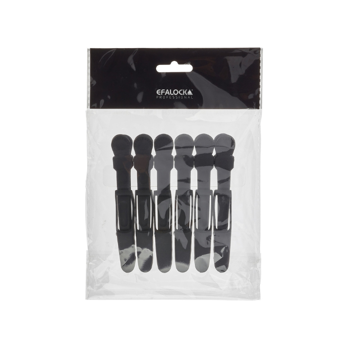 6 stk. Efalock Sharkclips Soft Sort - 11 cm