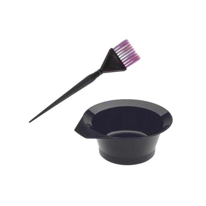 Efalock Farveskål Sort + Rainbow Artist Pensel