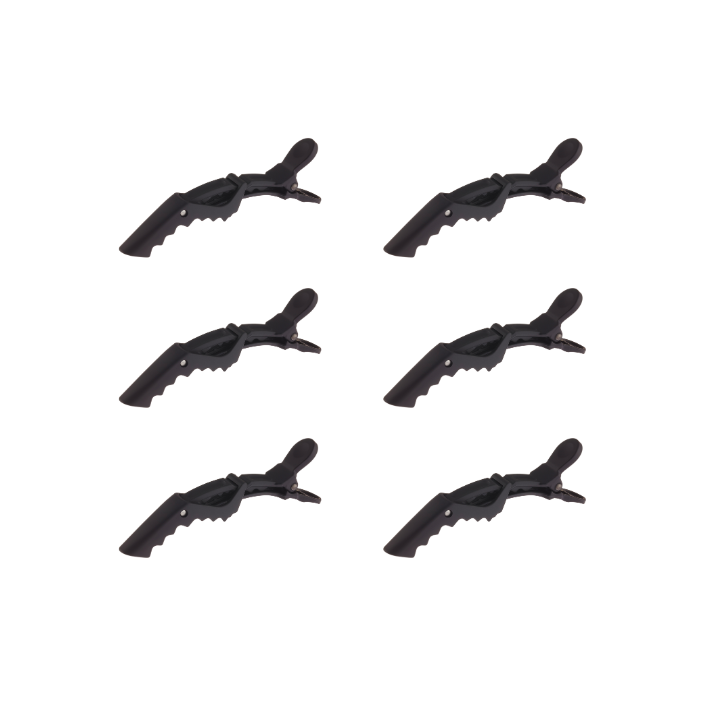 6 stk. Efalock Sharkclips Soft Sort - 11 cm